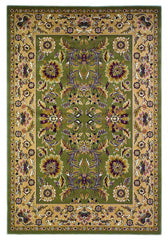 3' X 5' Green Taupe Machine Woven Floral Traditional Indoor Area Rug