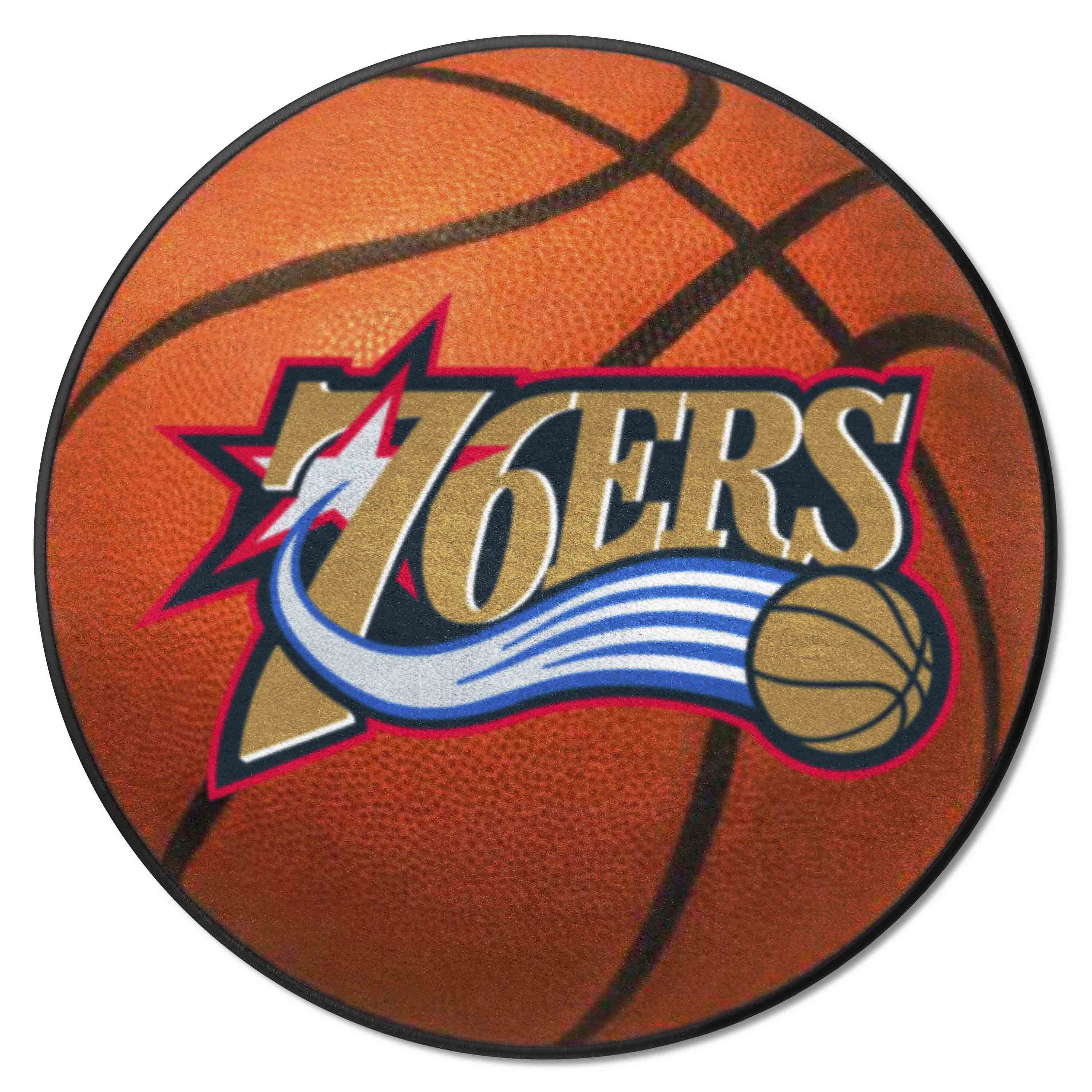 NBA Retro Philadelphia 76ers Basketball Rug - 27in. Diameter