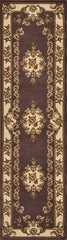 2' X 8' Plum Or Ivory Medallion Runner Rug