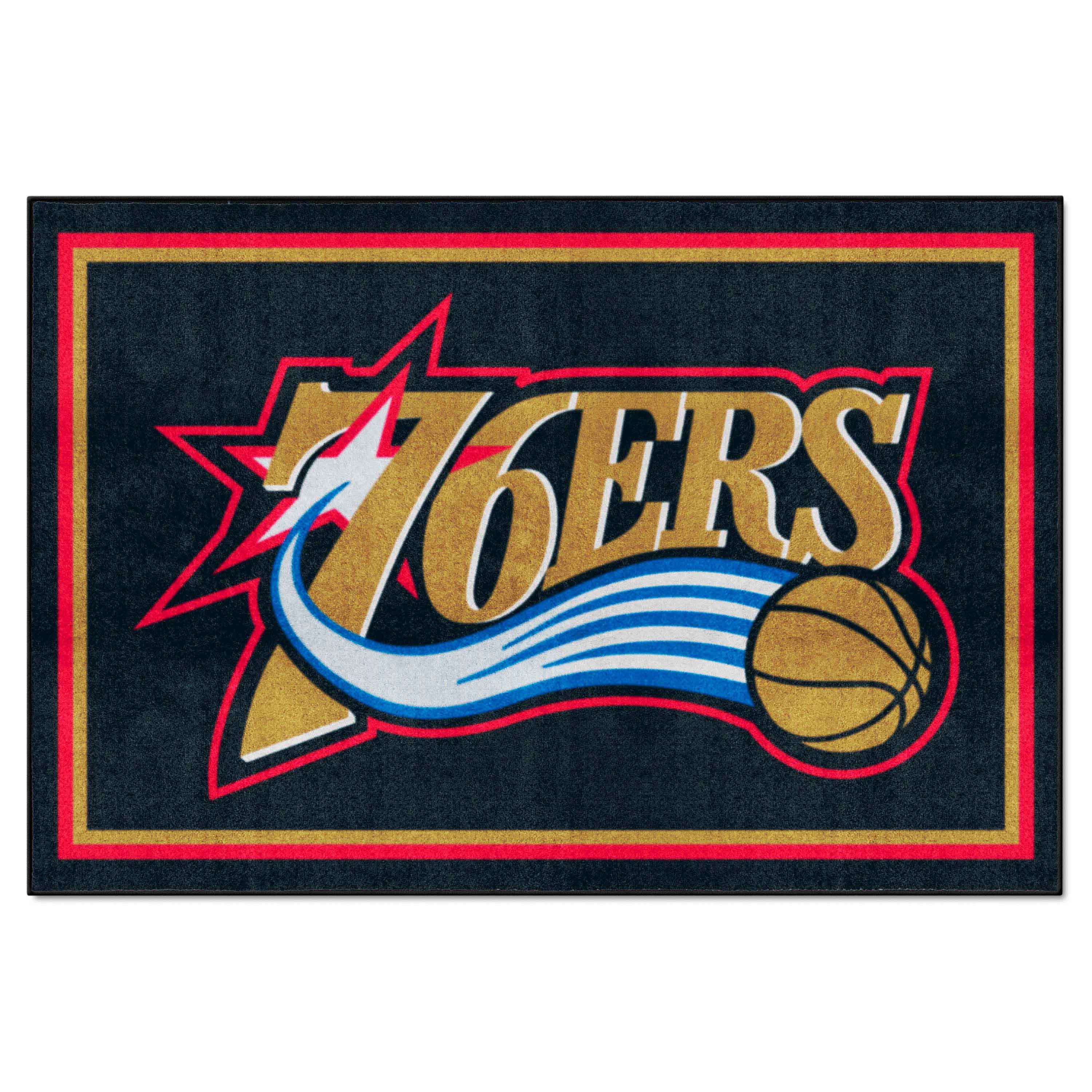 NBA Retro Philadelphia 76ers 5ft. x 8 ft. Plush Area Rug