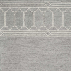 3' X 5' Grey Geometric Pattern Wool Area Rug