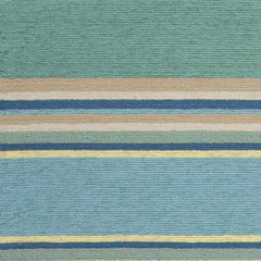 3' X 5' Blue Striped Handmade Indoor Outdoor Area Rug