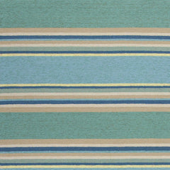 3' X 5' Blue Striped Handmade Indoor Outdoor Area Rug