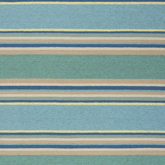 3' X 5' Blue Striped Handmade Indoor Outdoor Area Rug