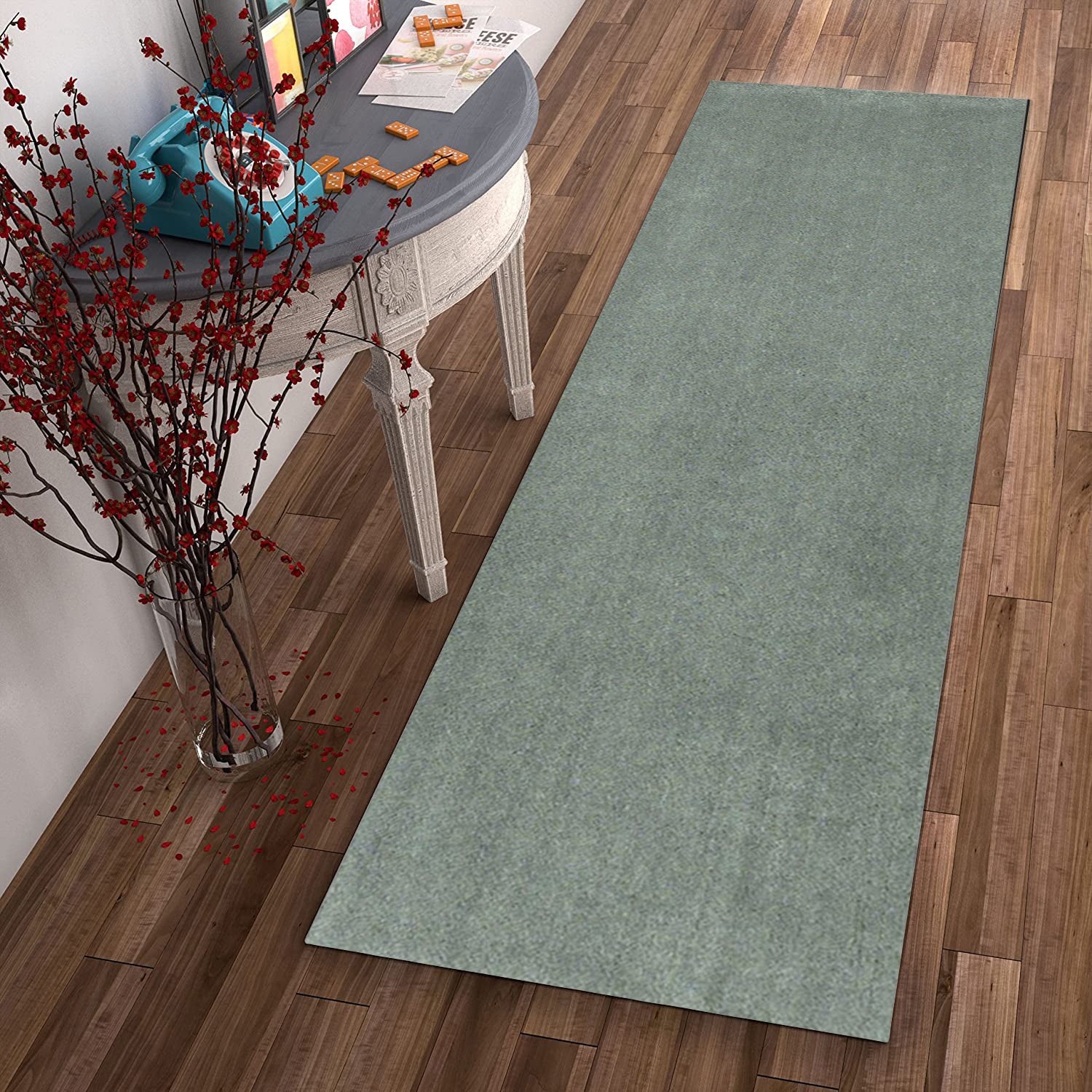 8' Slate Blue Indoor Shag Runner Rug