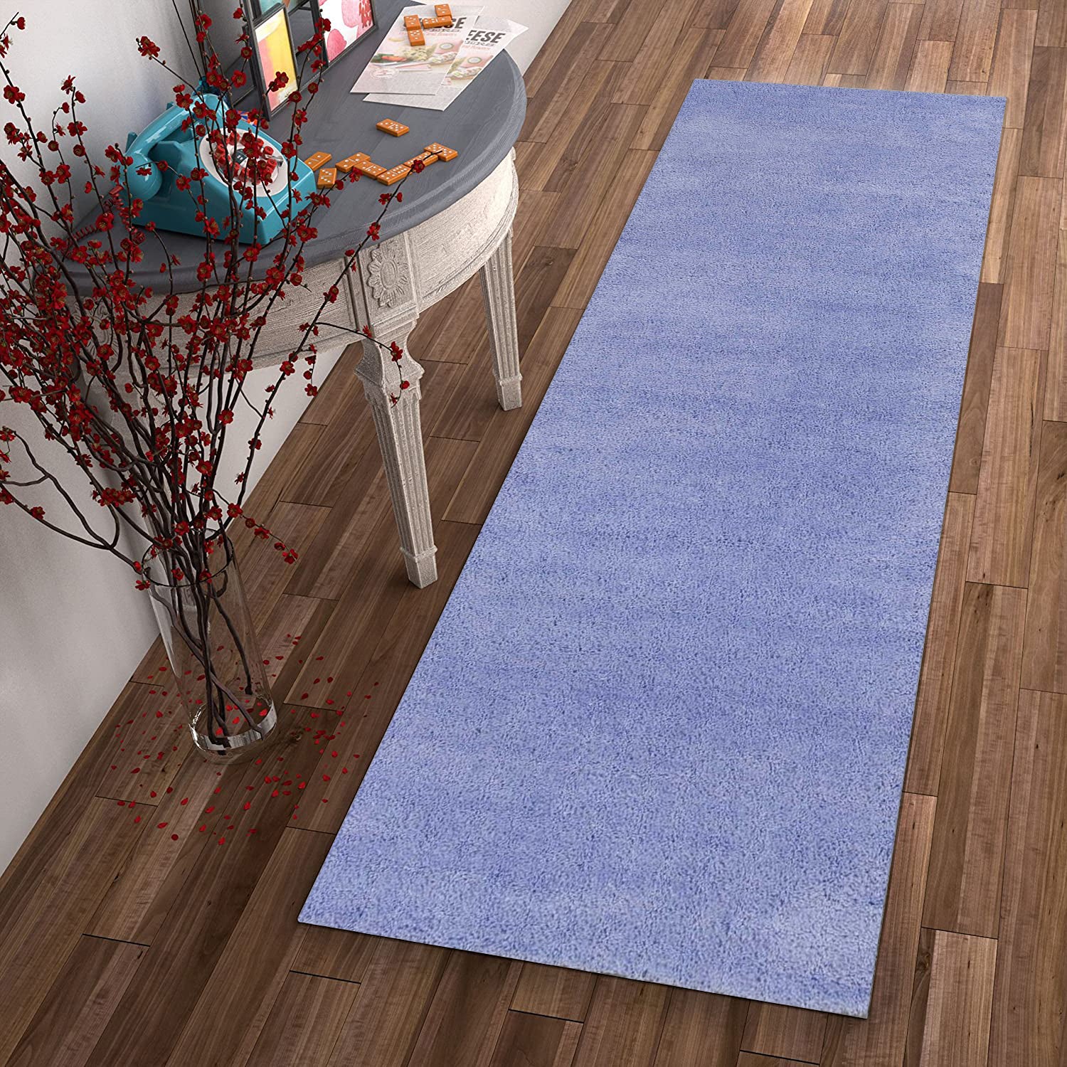 8' Purple Indoor Shag Runner Rug