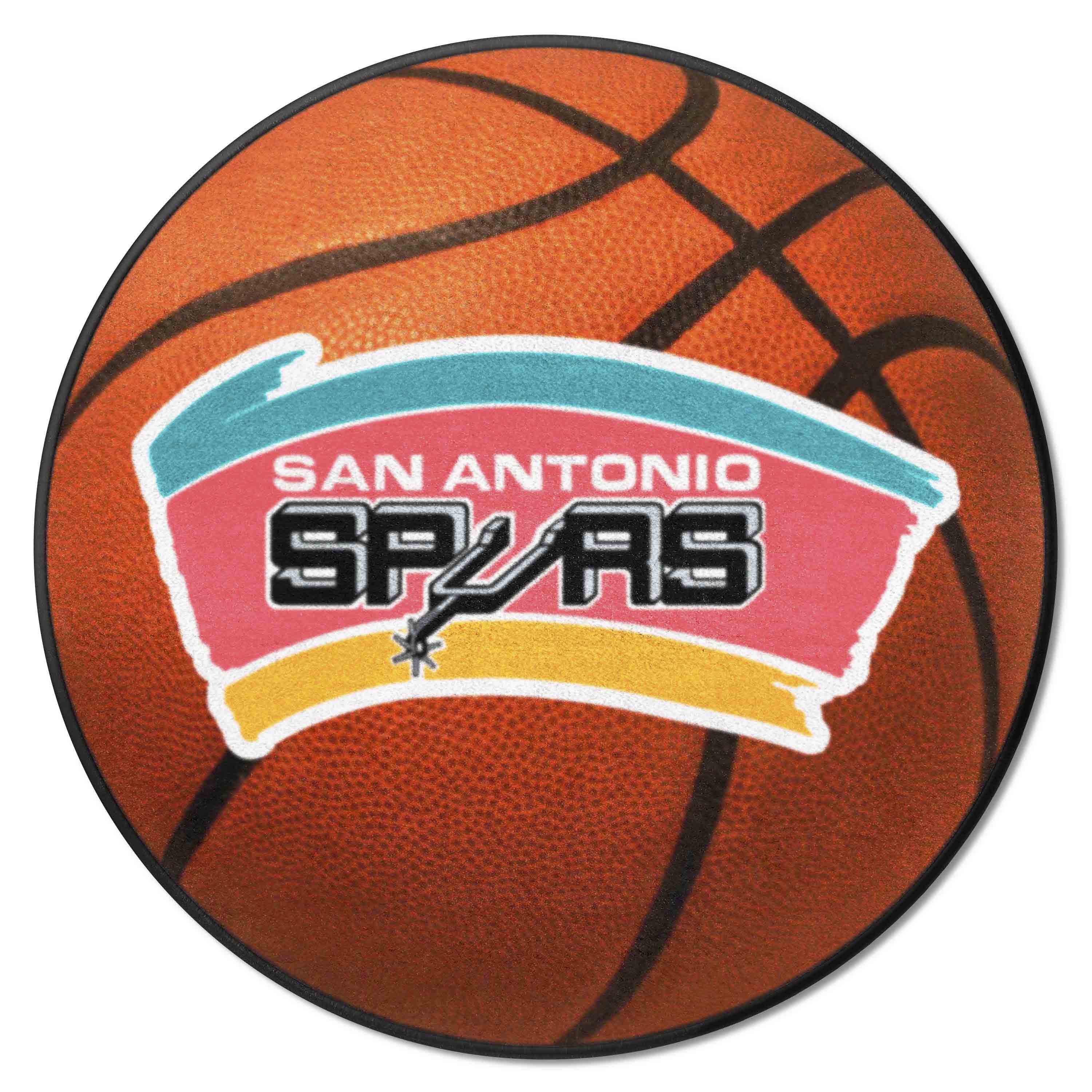 NBA Retro San Antonio Spurs Basketball Rug - 27in. Diameter