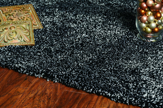 3' X 5' Black Heather Indoor Shag Rug