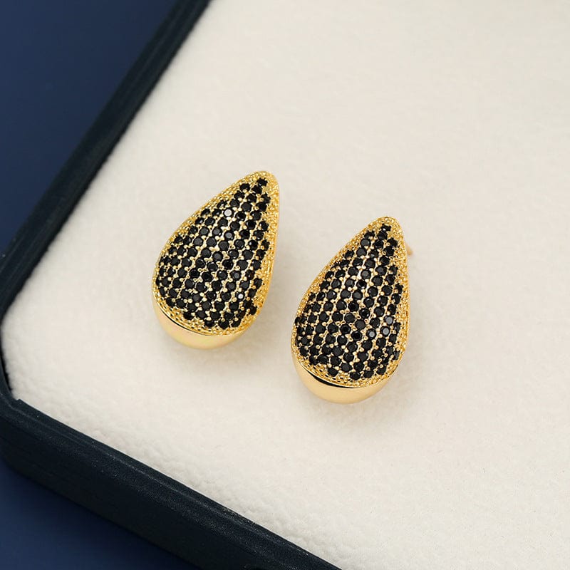 18K Gold-Plated Zircon Teardrop Earring - Trendsi