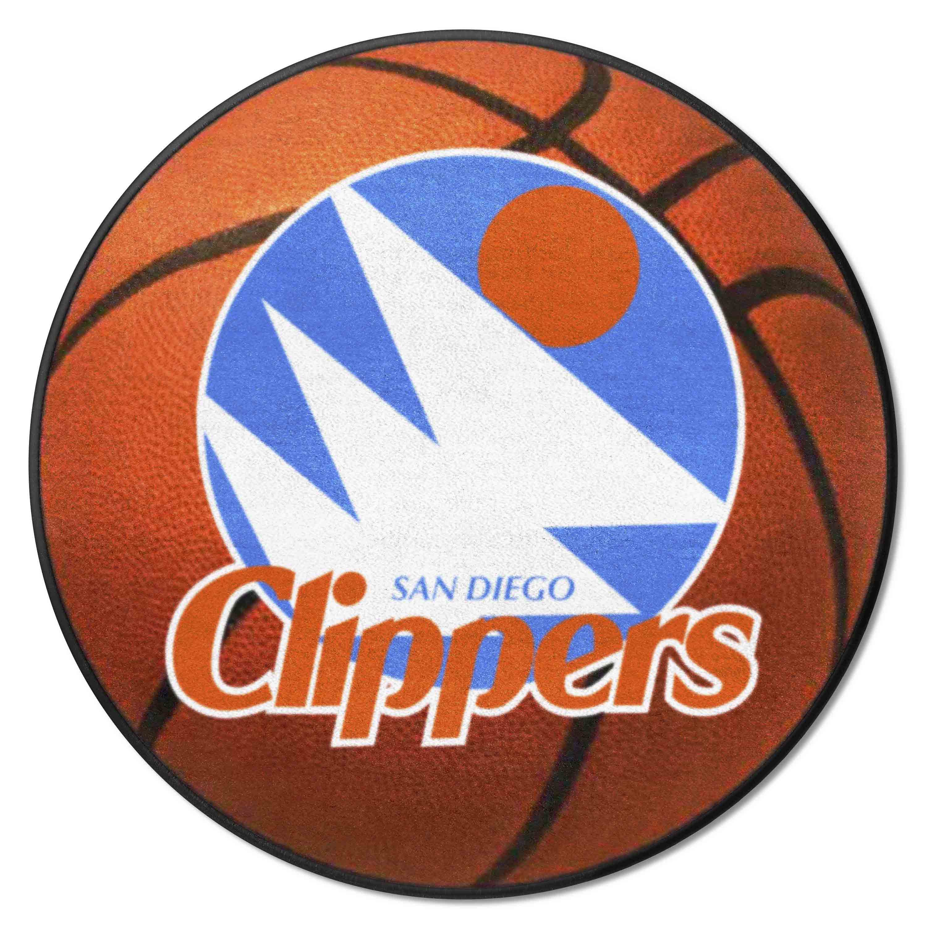 NBA Retro San Diego Clippers Basketball Rug - 27in. Diameter