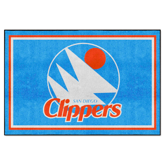 NBA Retro San Diego Clippers 5ft. x 8 ft. Plush Area Rug