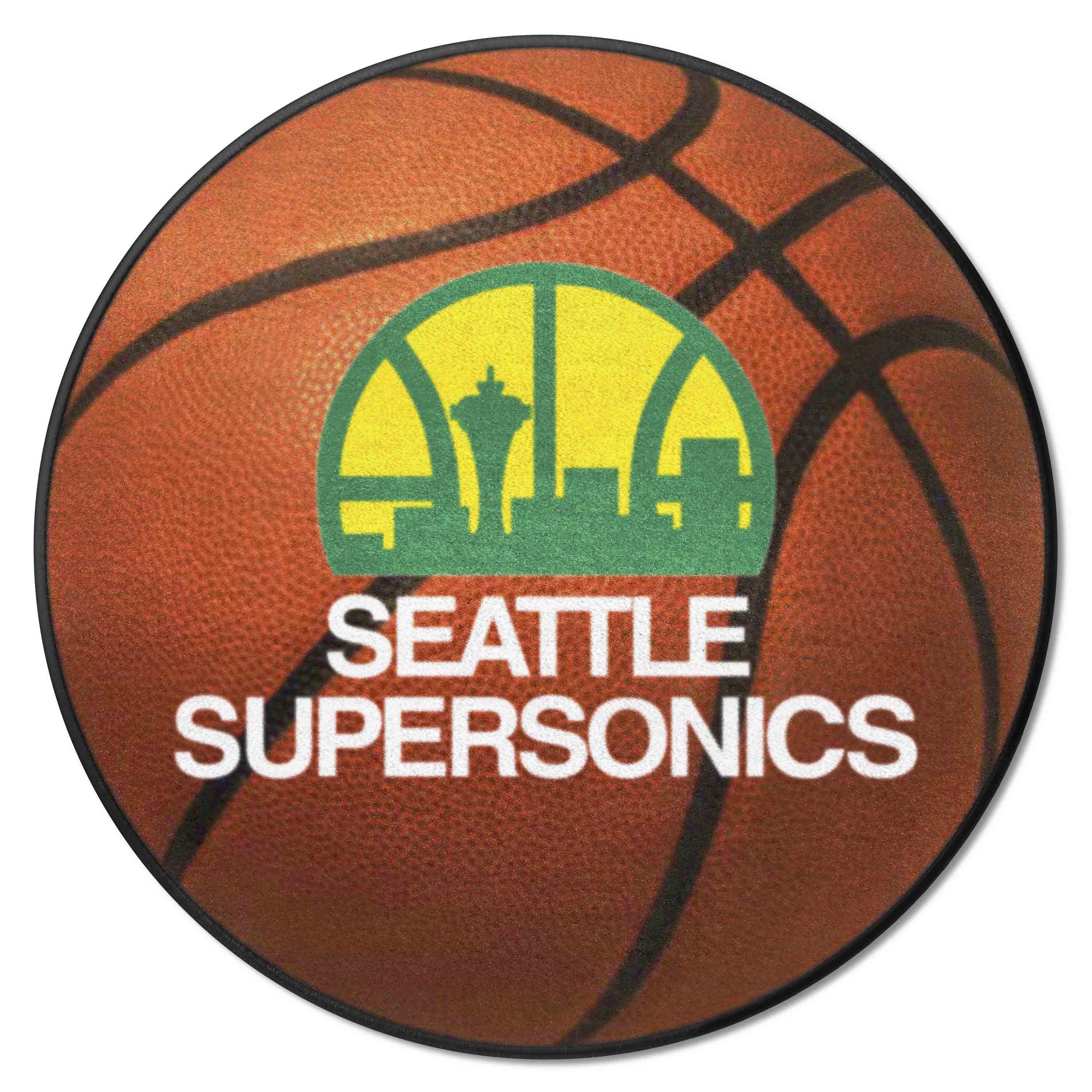 NBA Retro Seattle Supersonics Basketball Rug - 27in. Diameter