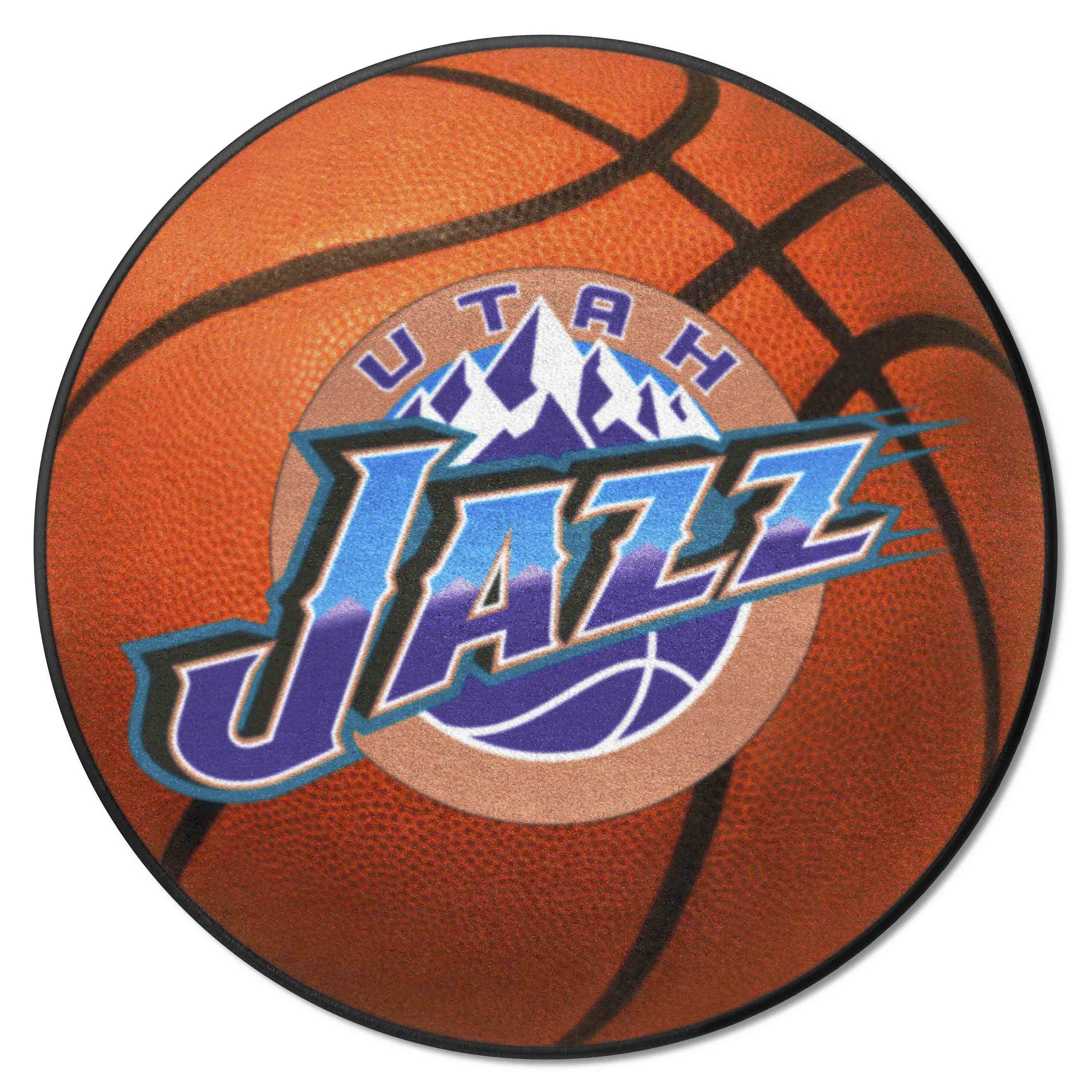 NBA Retro Utah Jazz Basketball Rug - 27in. Diameter