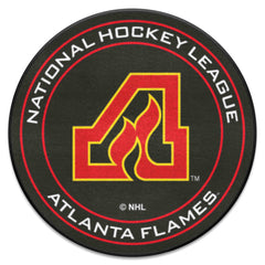 NHLRETRO Atlanta Flames Hockey Puck Rug - 27in. Diameter