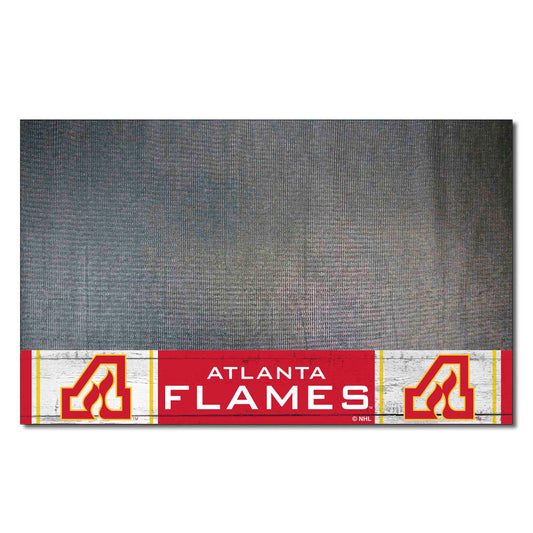 NHLRETRO Atlanta Flames Vinyl Grill Mat - 26in. x 42in. - Atlanta Flames