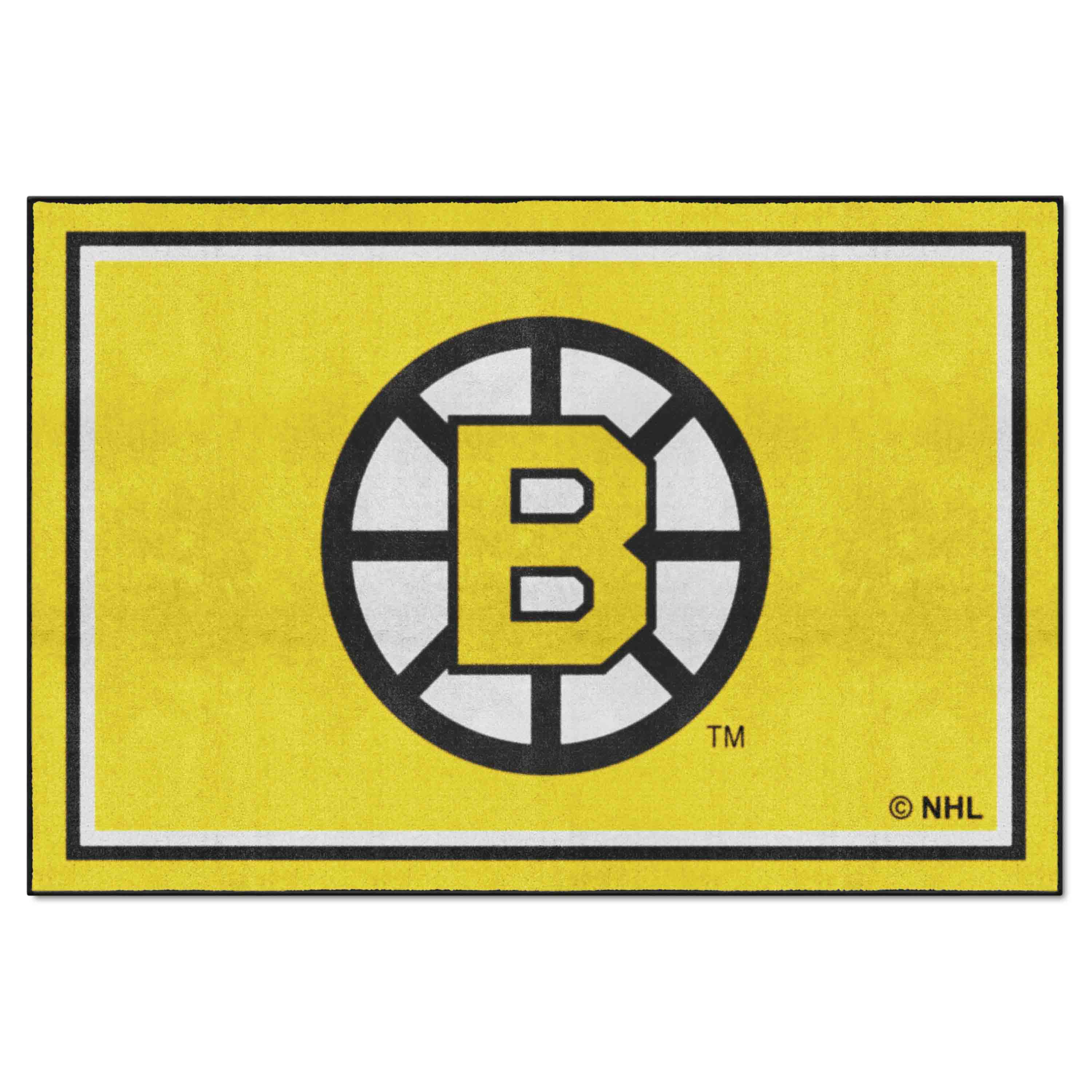 Retro NHL Boston Bruins 5ft. x 8 ft. Plush Area Rug