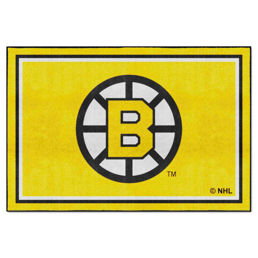 Retro NHL Boston Bruins 5ft. x 8 ft. Plush Area Rug