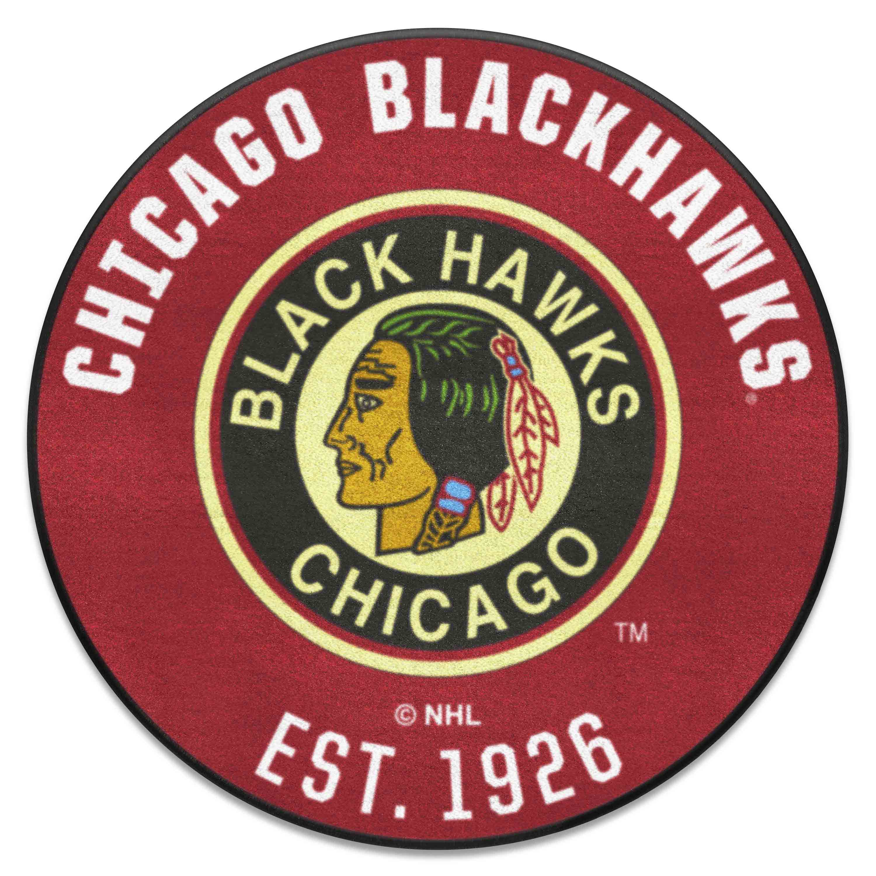 NHLRETRO Chicago Blackhawks Roundel Rug - 27in. Diameter