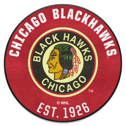 NHLRETRO Chicago Blackhawks Roundel Rug - 27in. Diameter