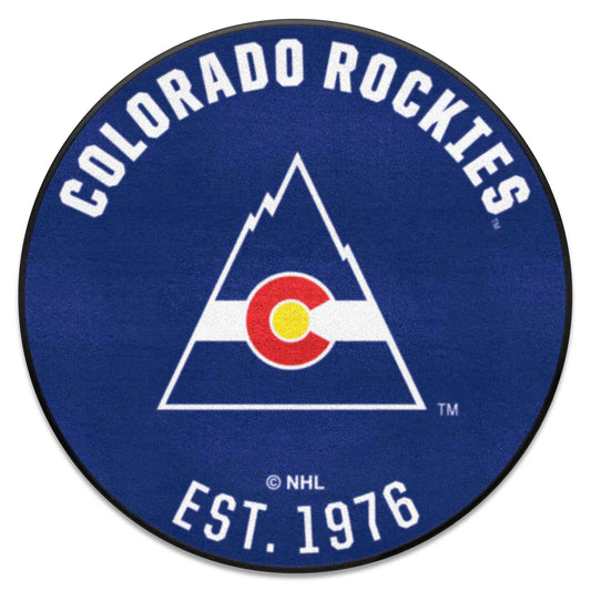 NHLRETRO Colorado Rockies Roundel Rug - 27in. Diameter - Colorado Rockies