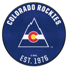 NHLRETRO Colorado Rockies Roundel Rug - 27in. Diameter - Colorado Rockies