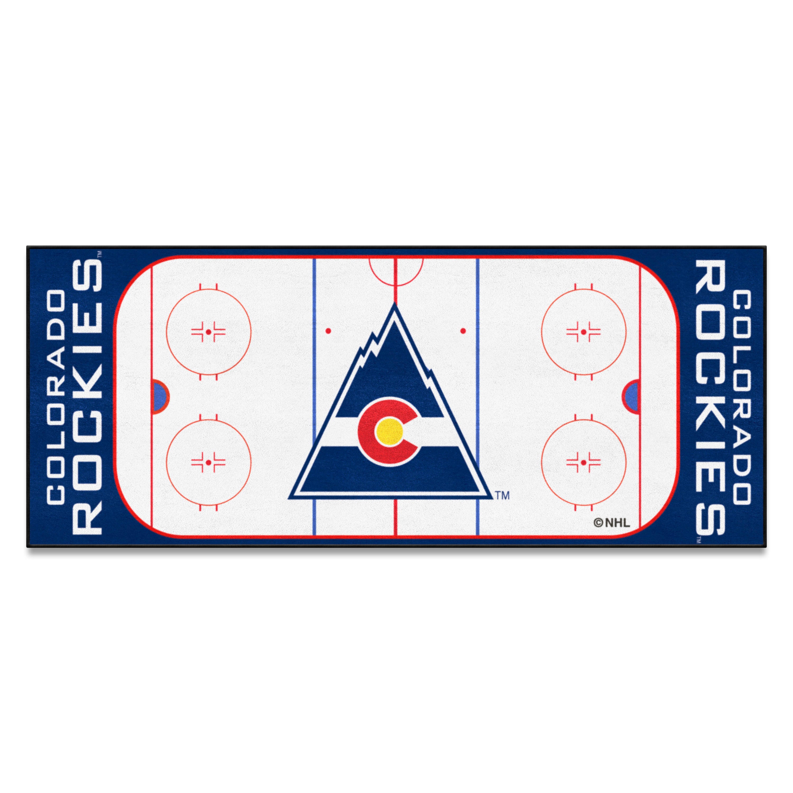 NHLRETRO Colorado Rockies Rink Runner - 30in. x 72in.