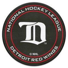 NHLRETRO Detroit Red Wings Hockey Puck Rug - 27in. Diameter - Detroit Red Wings