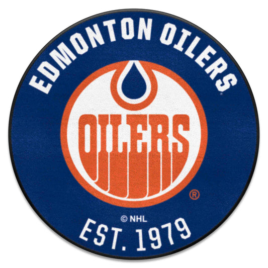 NHLRETRO Edmonton Oilers Roundel Rug - 27in. Diameter - Edmonton Oilers