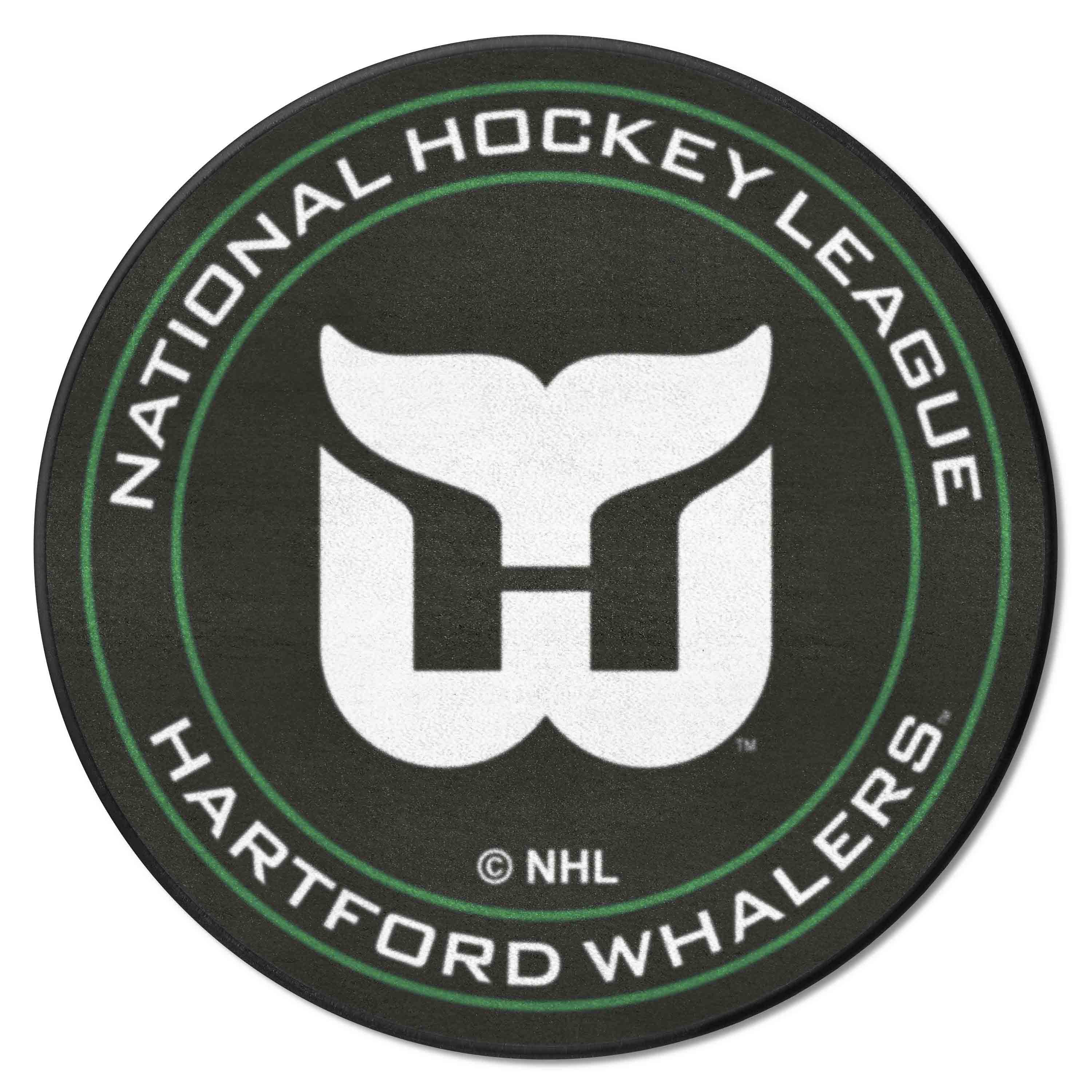 Retro NHL Hartford Whalers Hockey Puck Rug - 27in. Diameter