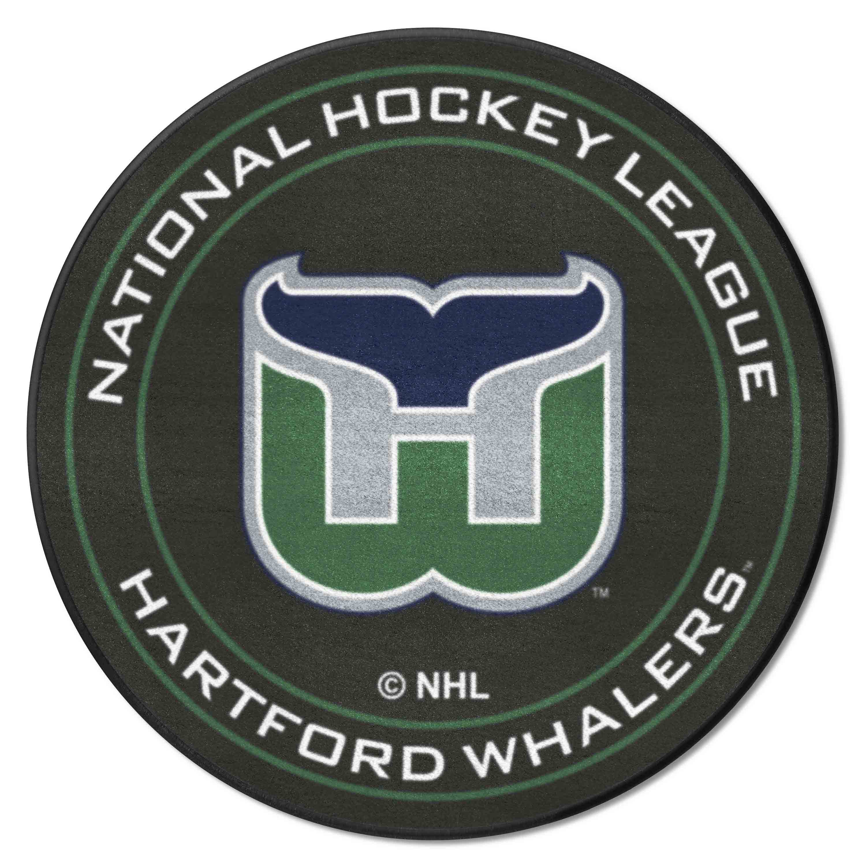 Retro NHL Hartford Whalers Hockey Puck Rug - 27in. Diameter