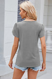 V-Neck Petal Sleeve T-Shirt - Flyclothing LLC