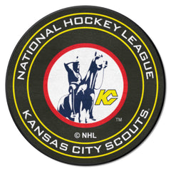 NHLRETRO Kansas City Scouts Hockey Puck Rug - 27in. Diameter