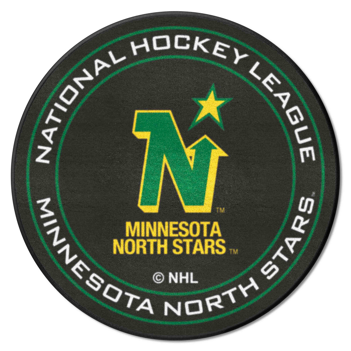 NHLRETRO Minnesota North Stars Hockey Puck Rug - 27in. Diameter