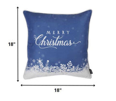 18" Blue Christmas Snowflakes Throw Pillow Cover