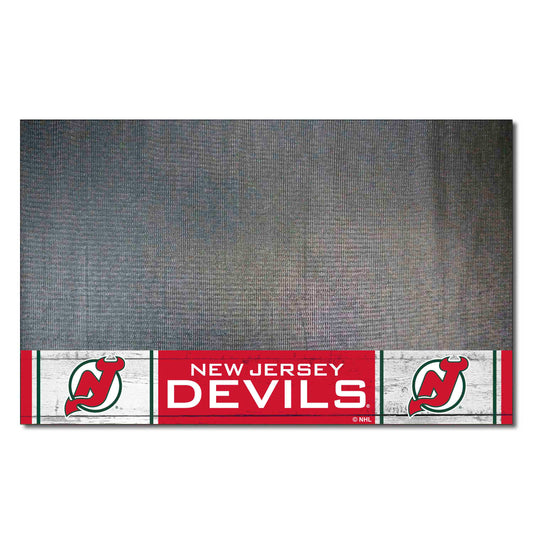 NHLRETRO New Jersey Devils Vinyl Grill Mat - 26in. x 42in. - New Jersey Devils