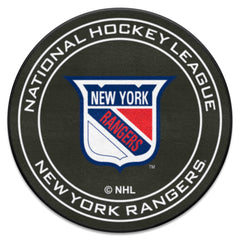 NHLRETRO New York Rangers Hockey Puck Rug - 27in. Diameter