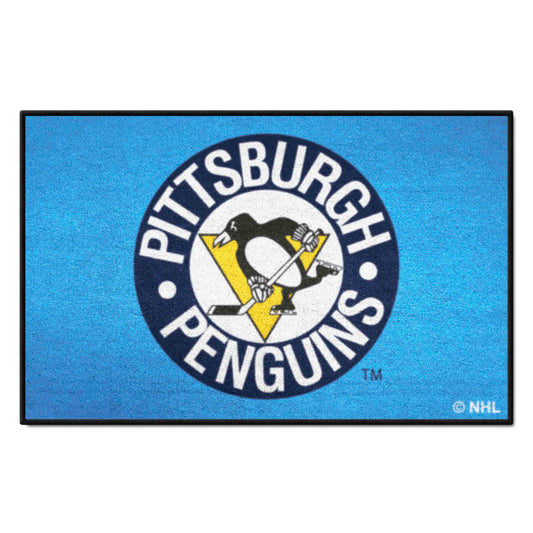 Retro NHL Pittsburgh Penguins Starter Mat Accent Rug - 19in. x 30in. - Pittsburgh Penguins