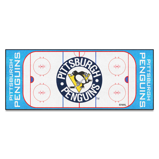 Retro NHL Pittsburgh Penguins Rink Runner - 30in. x 72in. - Pittsburgh Penguins