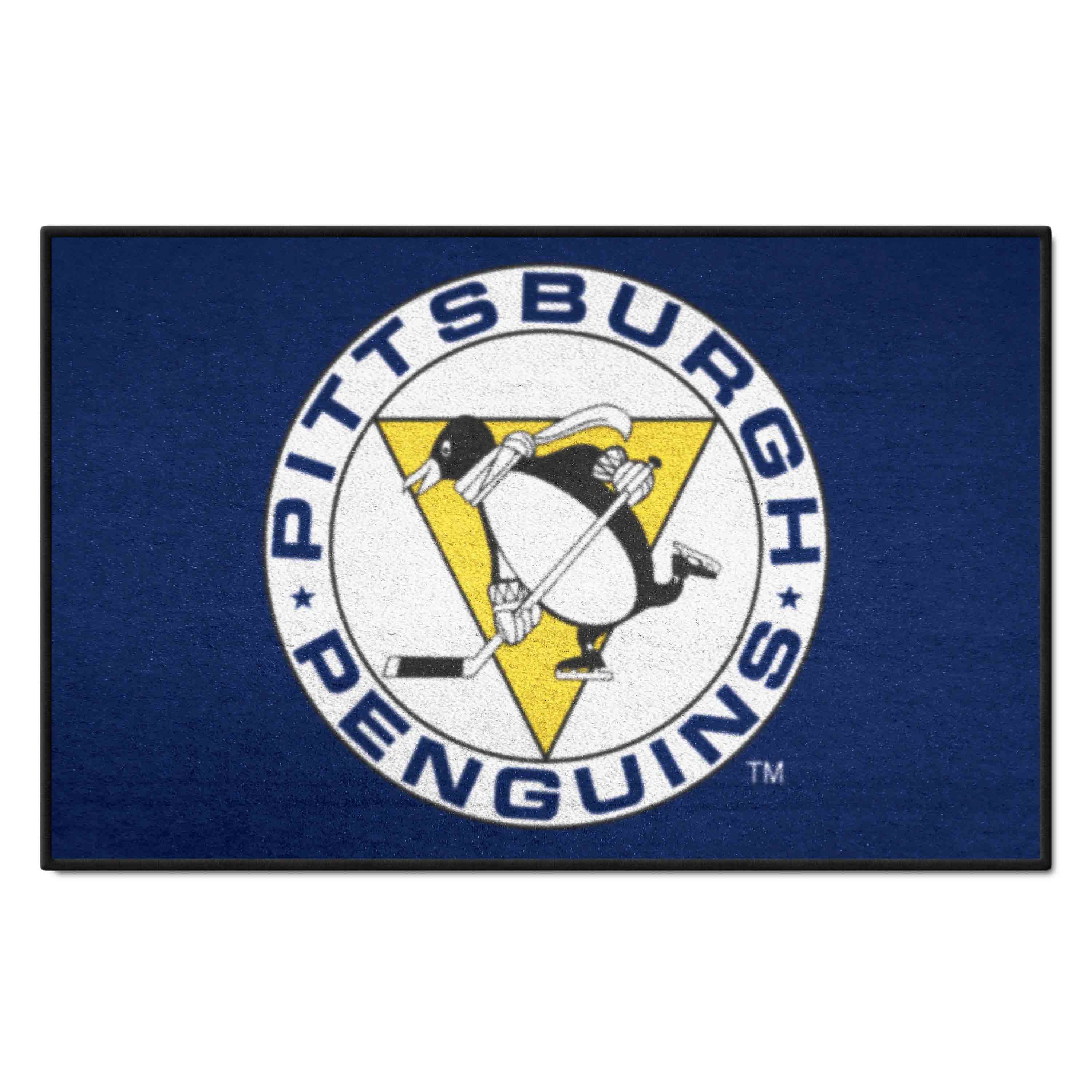 Retro NHL Pittsburgh Penguins Starter Mat Accent Rug - 19in. x 30in. - Pittsburgh Penguins