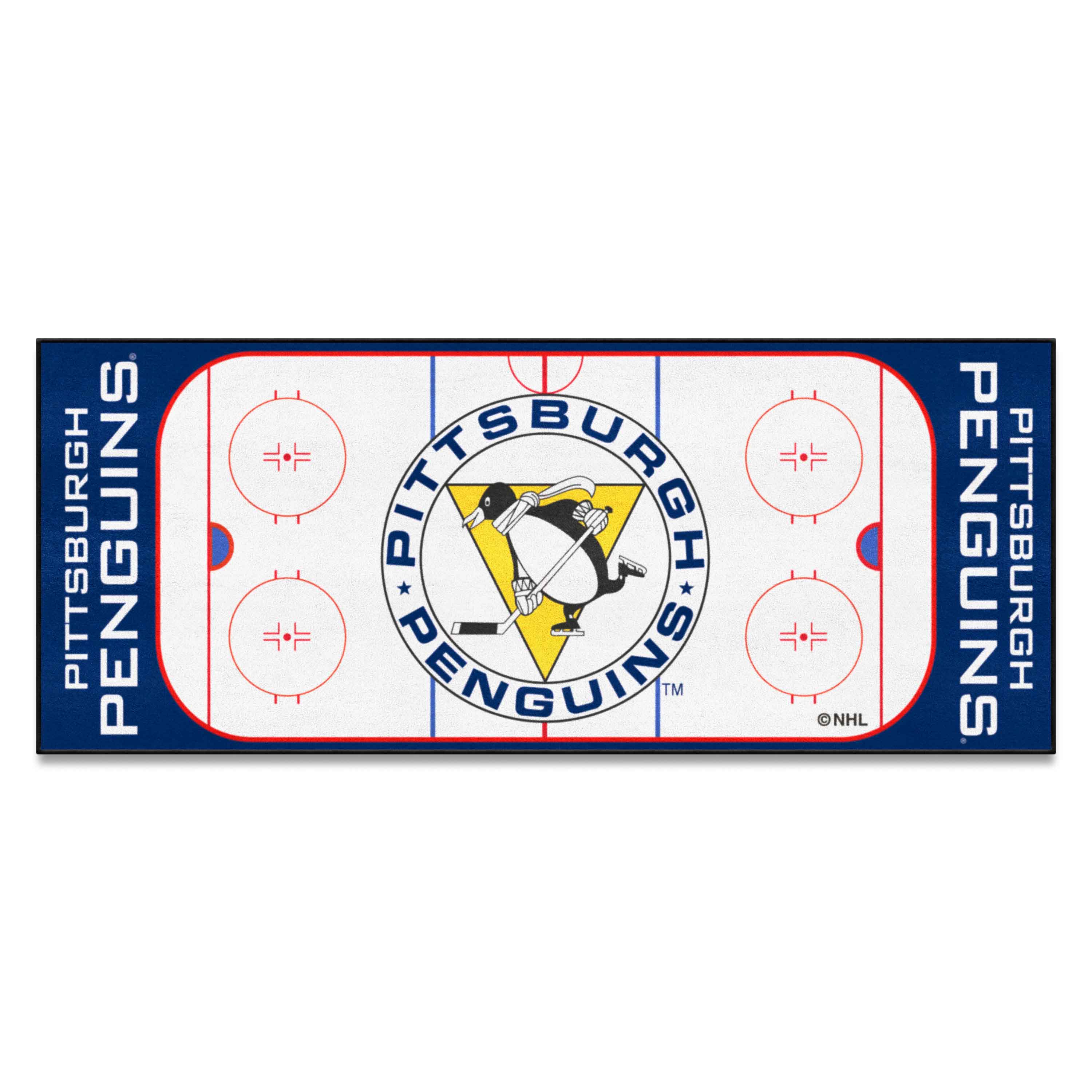 Retro NHL Pittsburgh Penguins Rink Runner - 30in. x 72in. - Pittsburgh Penguins