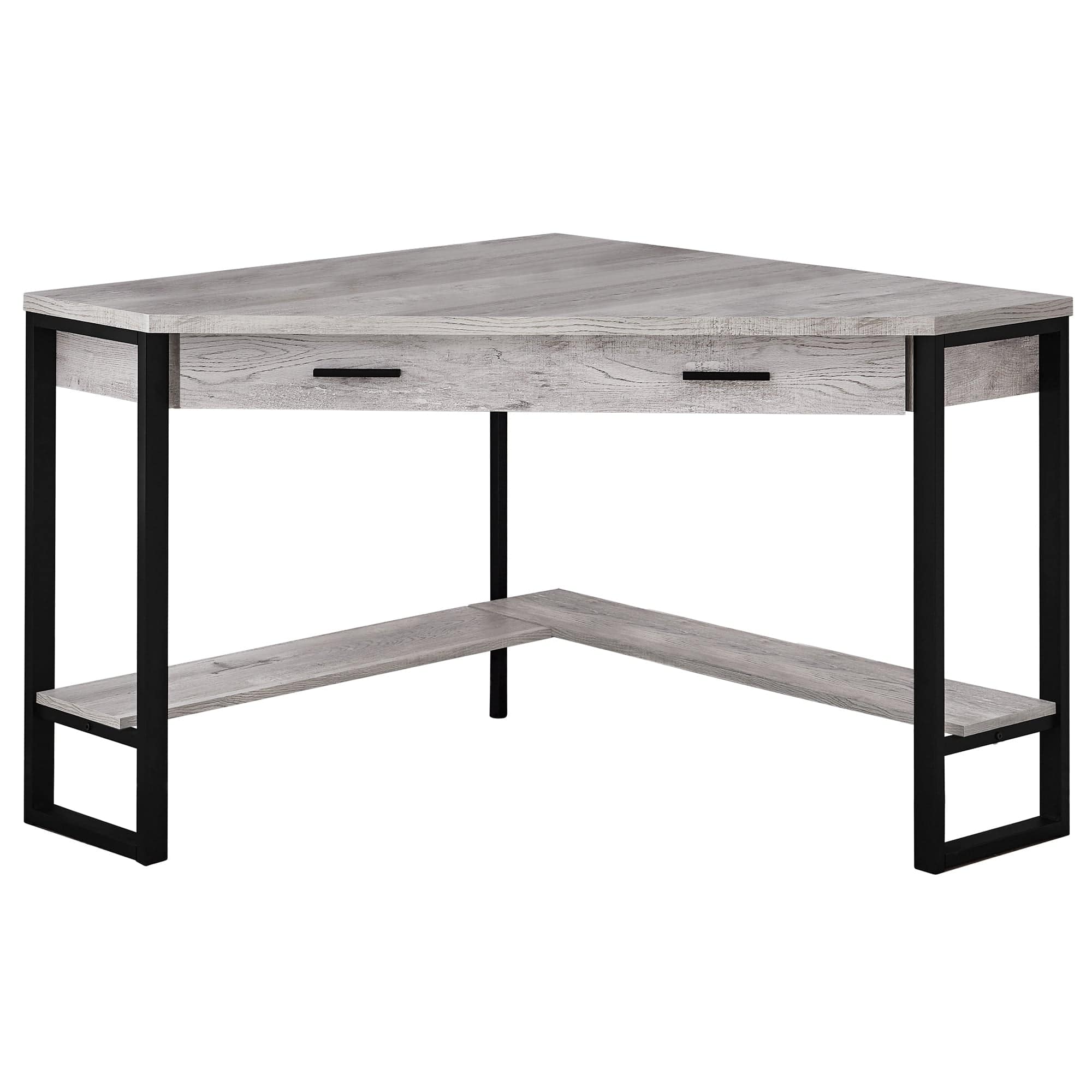 42" Gray and Black Corner Computer Desk - Homeroots