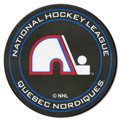 NHLRETRO Quebec Nordiques Hockey Puck Rug - 27in. Diameter