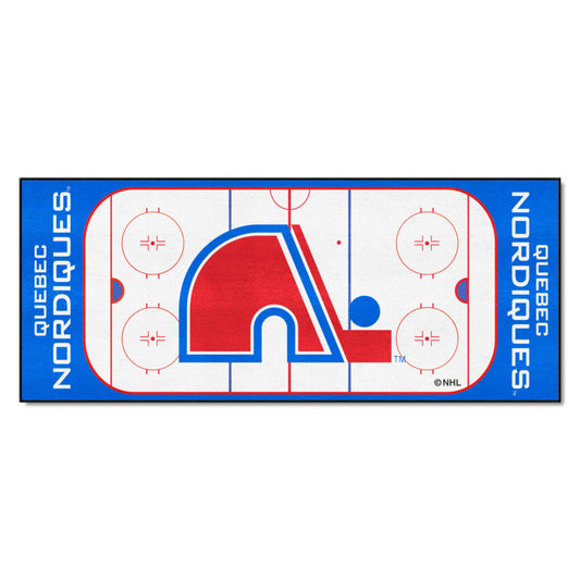 NHLRETRO Quebec Nordiques Rink Runner - 30in. x 72in. - Quebec Nordiques