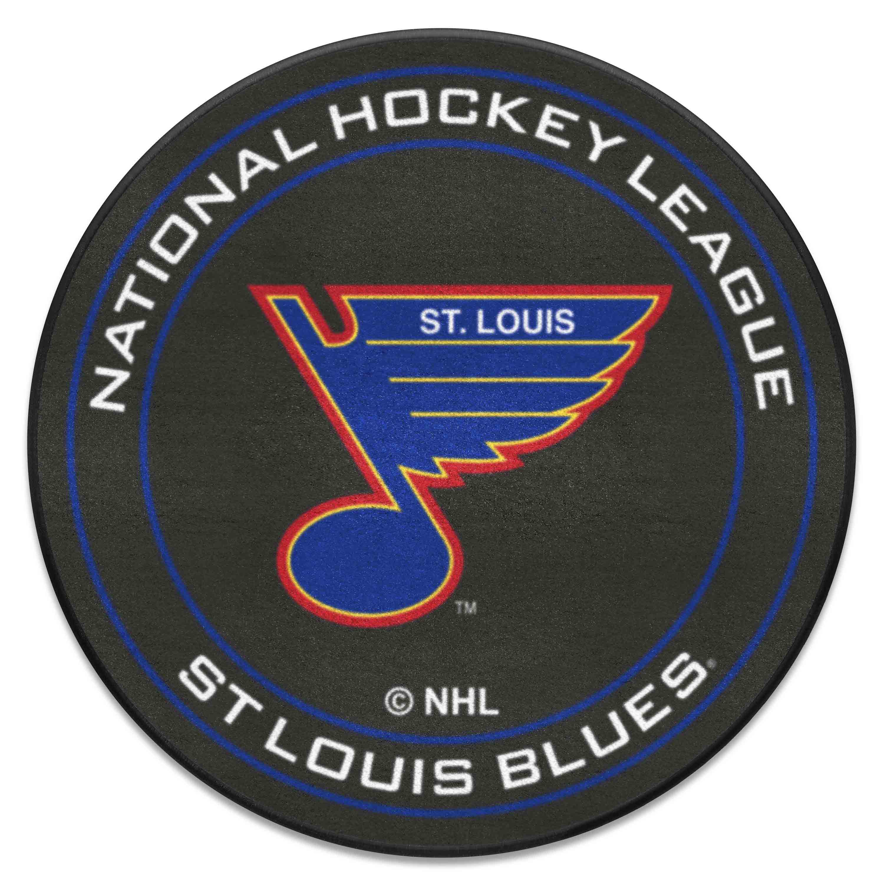 NHLRETRO St. Louis Blues Hockey Puck Rug - 27in. Diameter