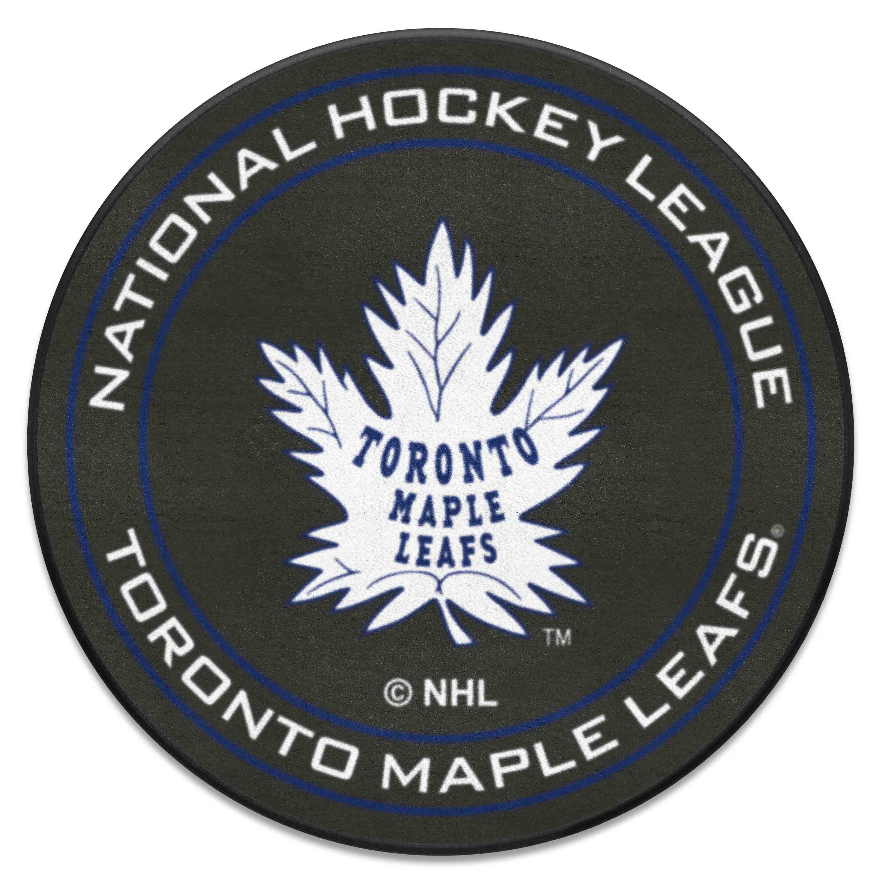 NHLRETRO Toronto Maple Leafs Hockey Puck Rug - 27in. Diameter