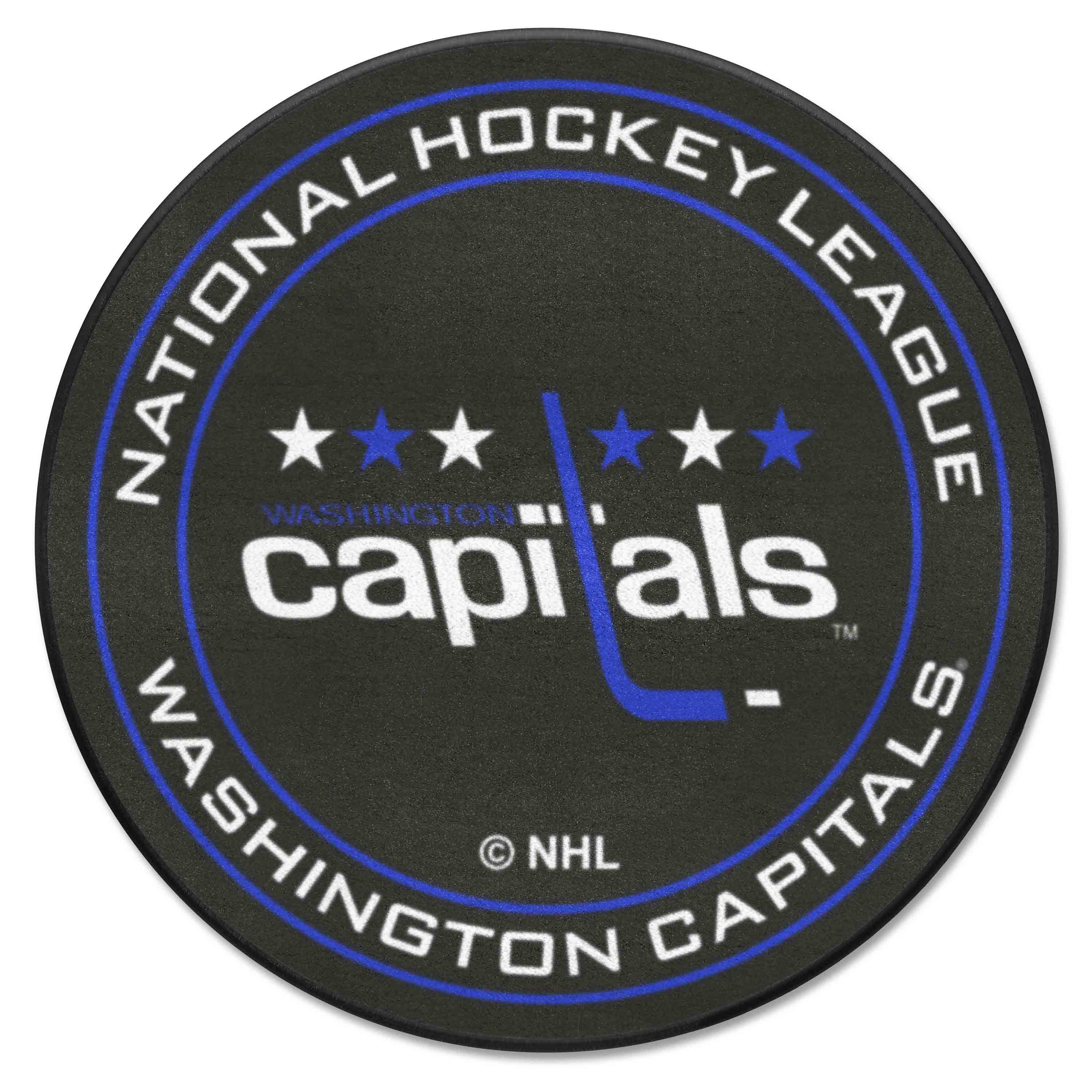 NHLRETRO Washington Capitals Hockey Puck Rug - 27in. Diameter