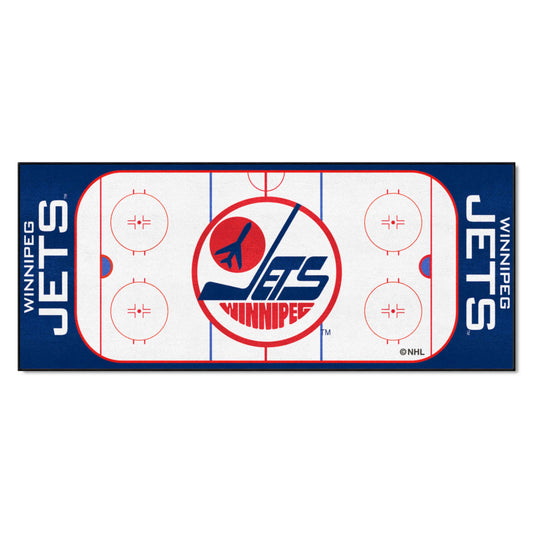 Retro NHL Winnipeg Jets Rink Runner - 30in. x 72in. - Winnipeg Jets