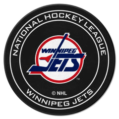 Retro NHL Winnipeg Jets Hockey Puck Rug - 27in. Diameter