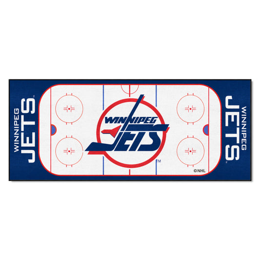 Retro NHL Winnipeg Jets Rink Runner - 30in. x 72in. - Winnipeg Jets