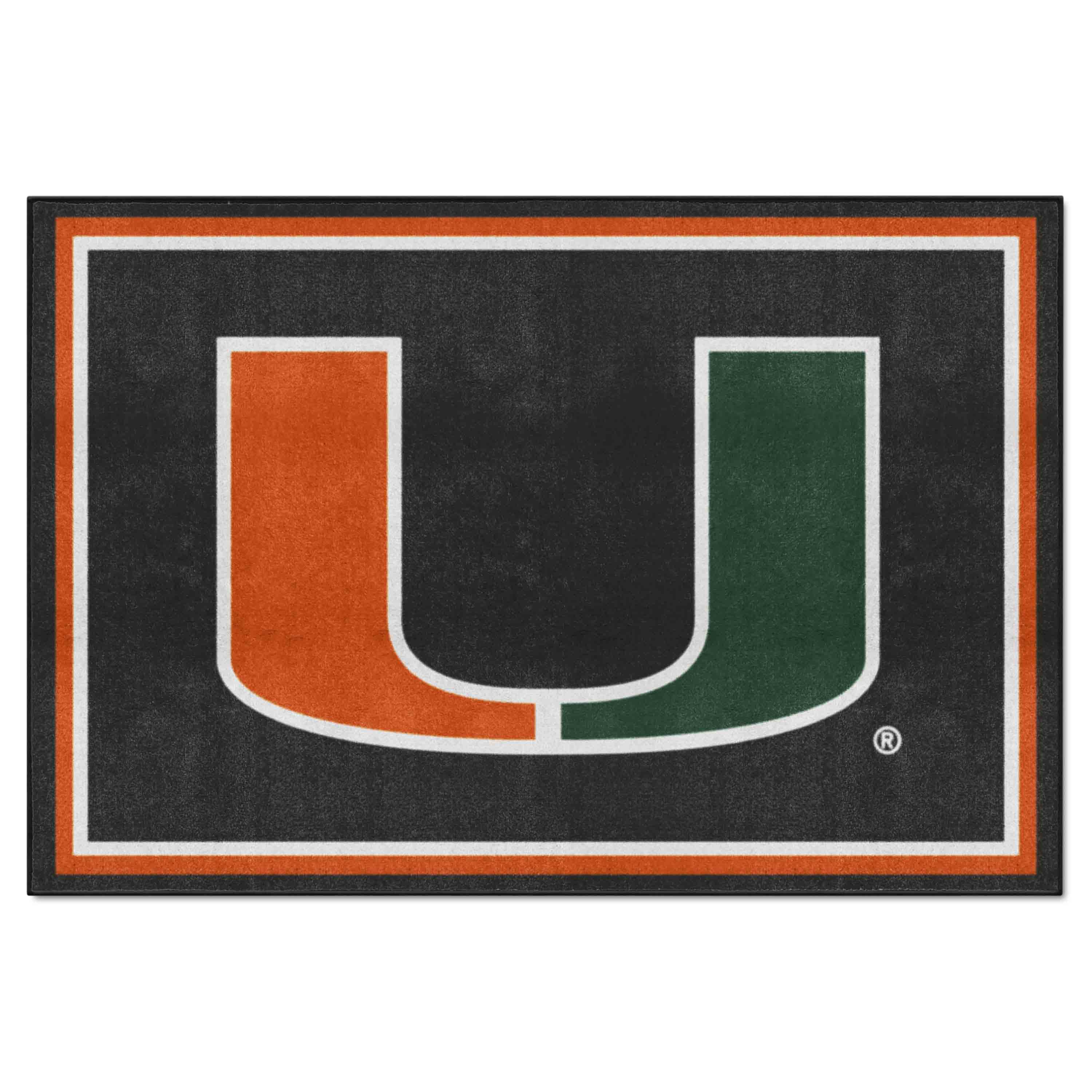 Miami Hurricanes 5ft. x 8 ft. Plush Area Rug, Black